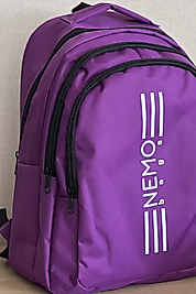 NEMO BAGS Mor Sırt Çantası Büyük Boy Okul Çantası Seyahat Çantası Su Itici Spor Çantası 45x30x15cm 24 LT