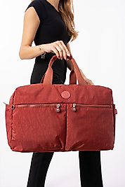 NEMO BAGS Kiremit Seyahat Çantası, Orta Boy, Valiz Askılı Bavul, Klinkır Su Geçirmez Kumaş Spor Çantası, 46x30cm