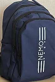 NEMO BAGS Lacivert Sırt Çantası Büyük Boy Okul Çantası Seyahat Çantası Su Itici Spor Çantası 45x30x15cm 24 LT