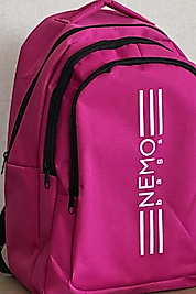 NEMO BAGS Pembe Sırt Çantası Büyük Boy Okul Çantası Seyahat Çantası Su Itici Spor Çantası 45x30x15cm 24 LT