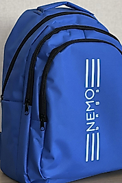NEMO BAGS Açık Mavi Sırt Çantası Büyük Boy Okul Çantası Seyahat Çantası Su Itici Spor Çantası 45x30x15cm 24 LT