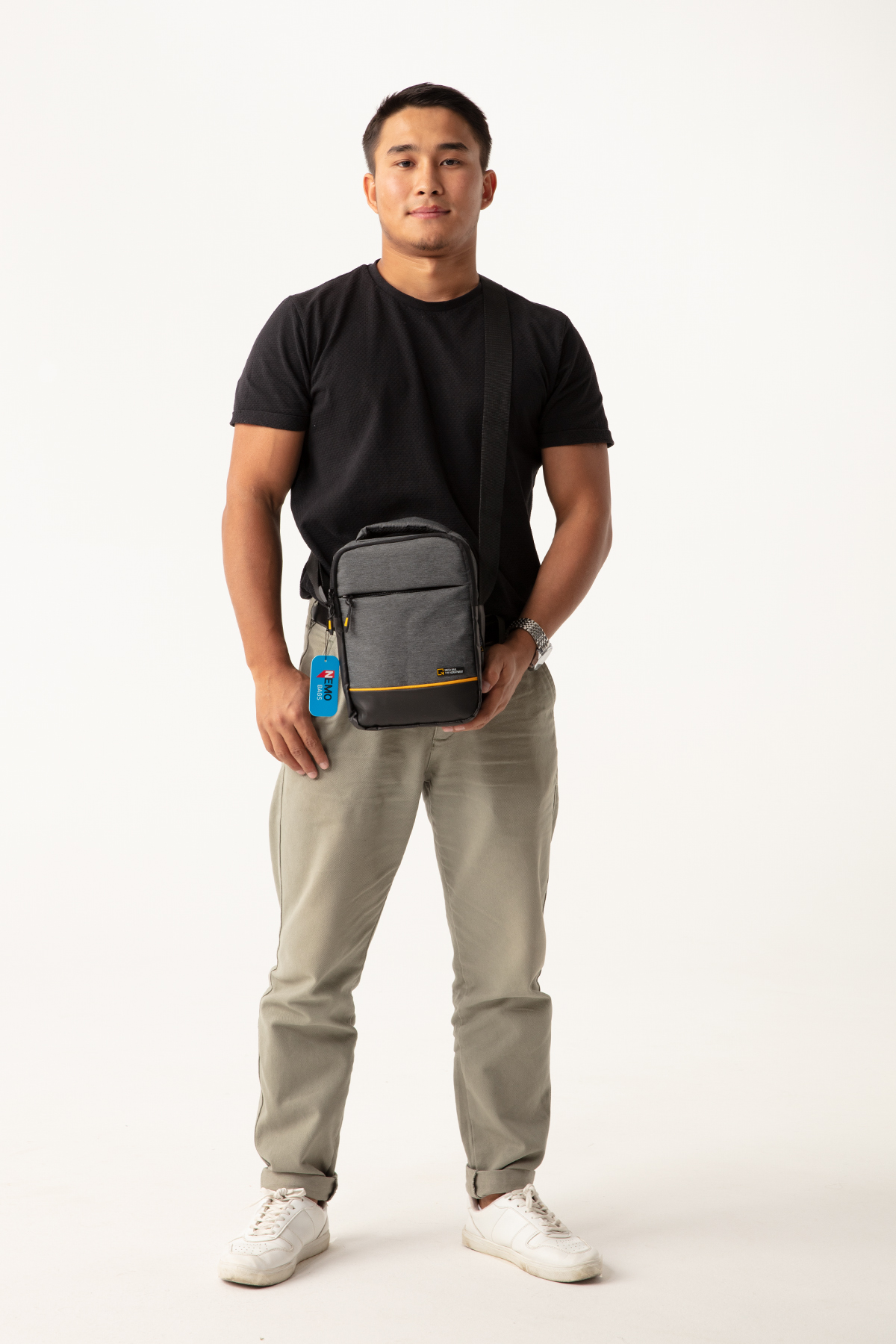 NEMO BAGS Unisex KOYU GRİ GRİ Çapraz Sırt Ve Göğüs Çantası NemoBags  Bodybag Çanta 25x18x9cm