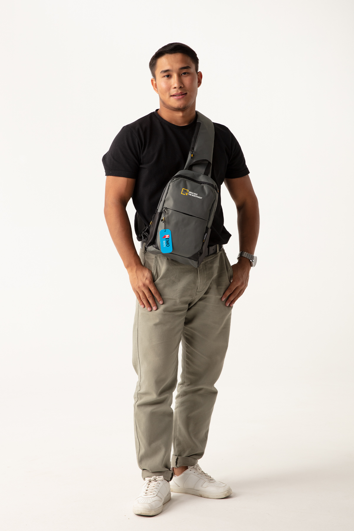 NEMO BAGS Unisex  GRİ Çapraz Sırt Ve Göğüs Çantası NemoBags  Bodybag Çanta 31x18x8cm