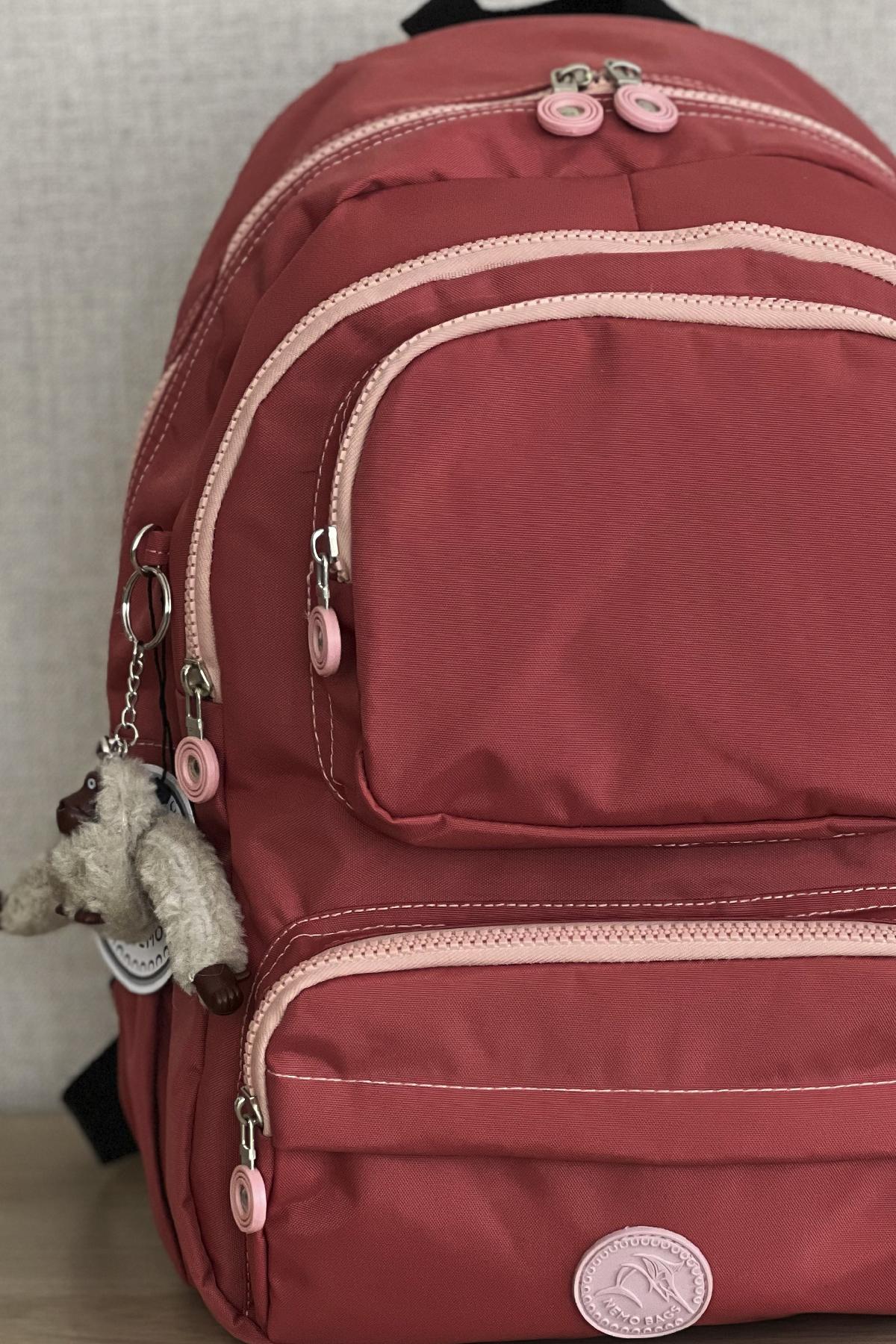 Nemo Bags Somon Sırt, Okul, 14 İnç Laptop, Seyahat Çantası Goril Anahtarlık Hediyeli