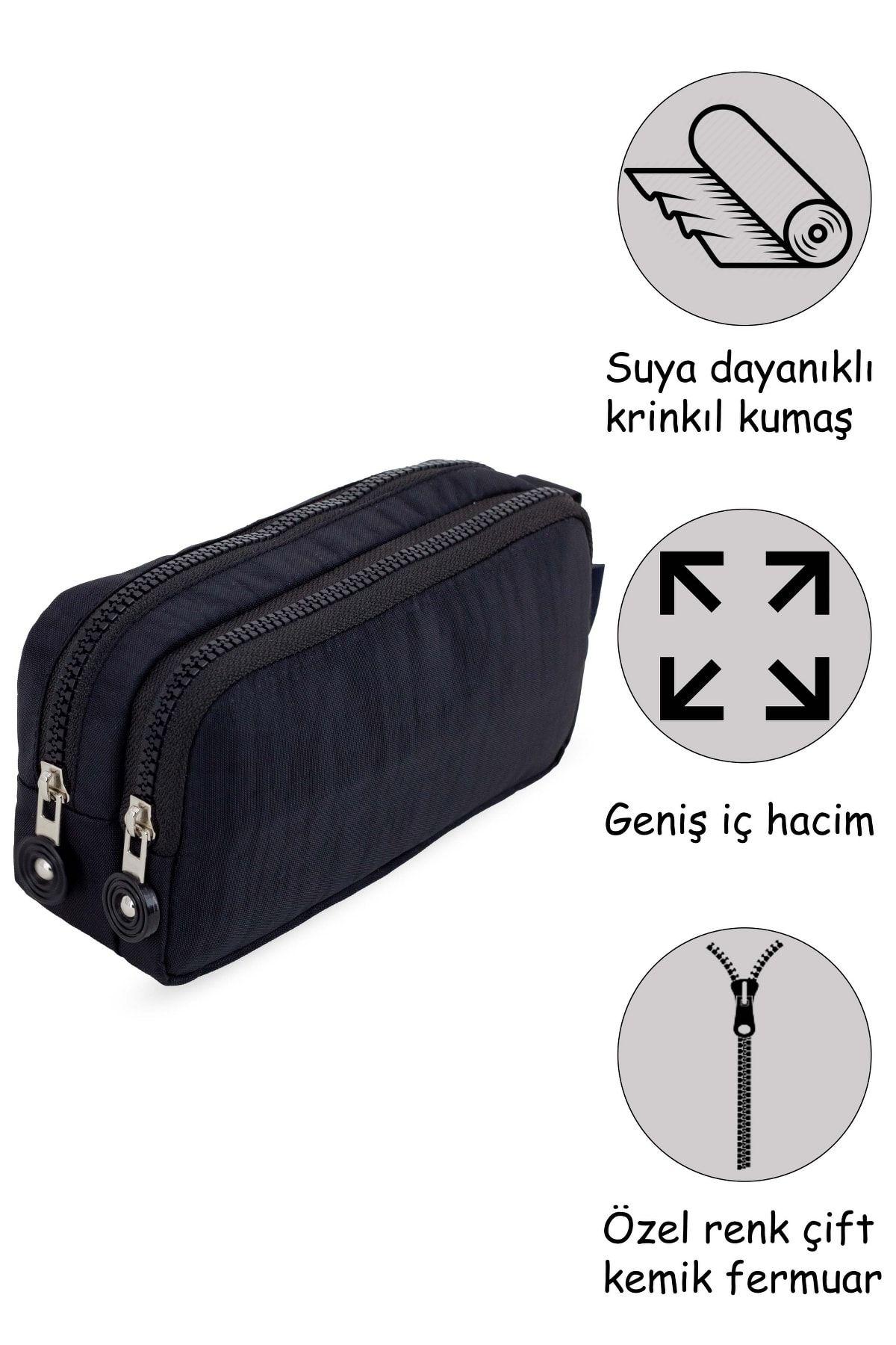 Nemo Bags Siyah Su Geçirmez Krinkıl Kumaş Çift Bölmeli