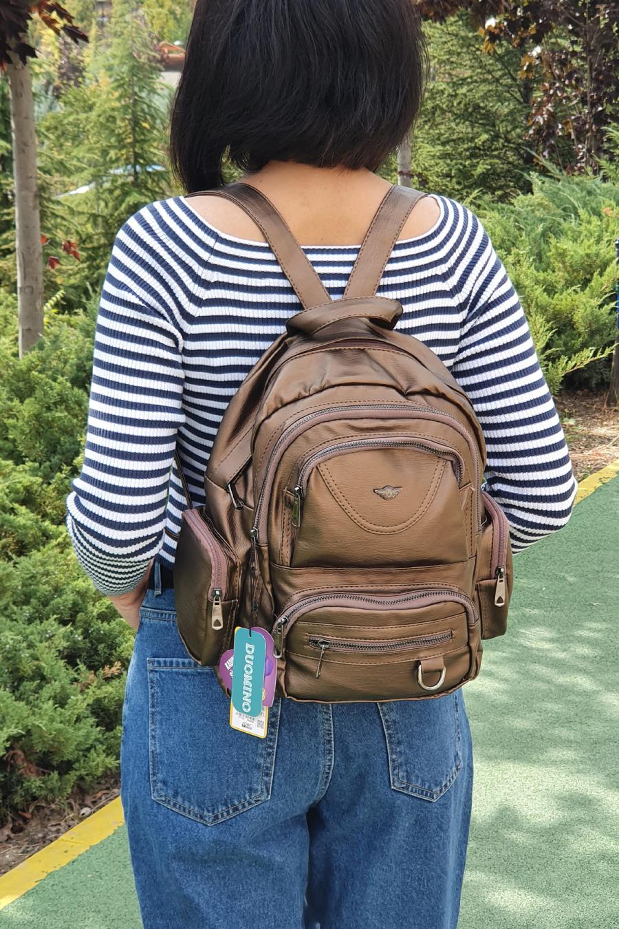 Bakır Sırt Çantası 14" İnç Yıkama Deri Mega Bag Yumuşak Deri Kılinkır Bevitton Krinkıl by Nemo Group