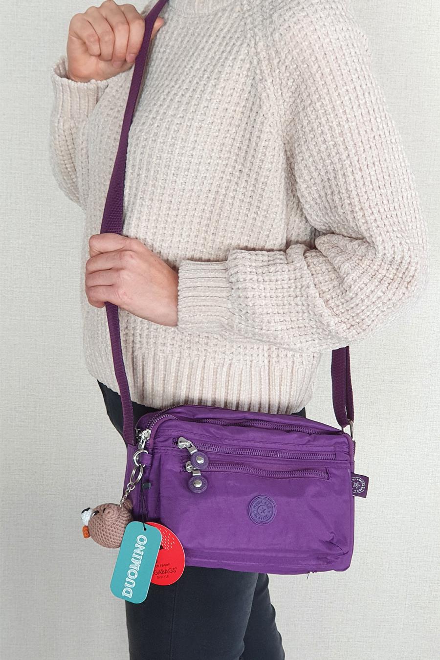 DUOMİNO Mor Kadın Çok Cepli Ayarlanabilir Çapraz Askılı Omuz Çantası by Nemo Group